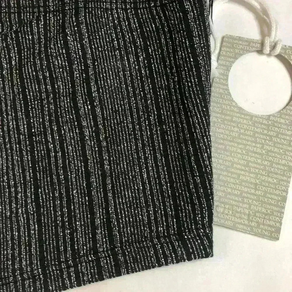 Paperoc bandeau black and silver striped Size small NWT - Picture 2 of 4